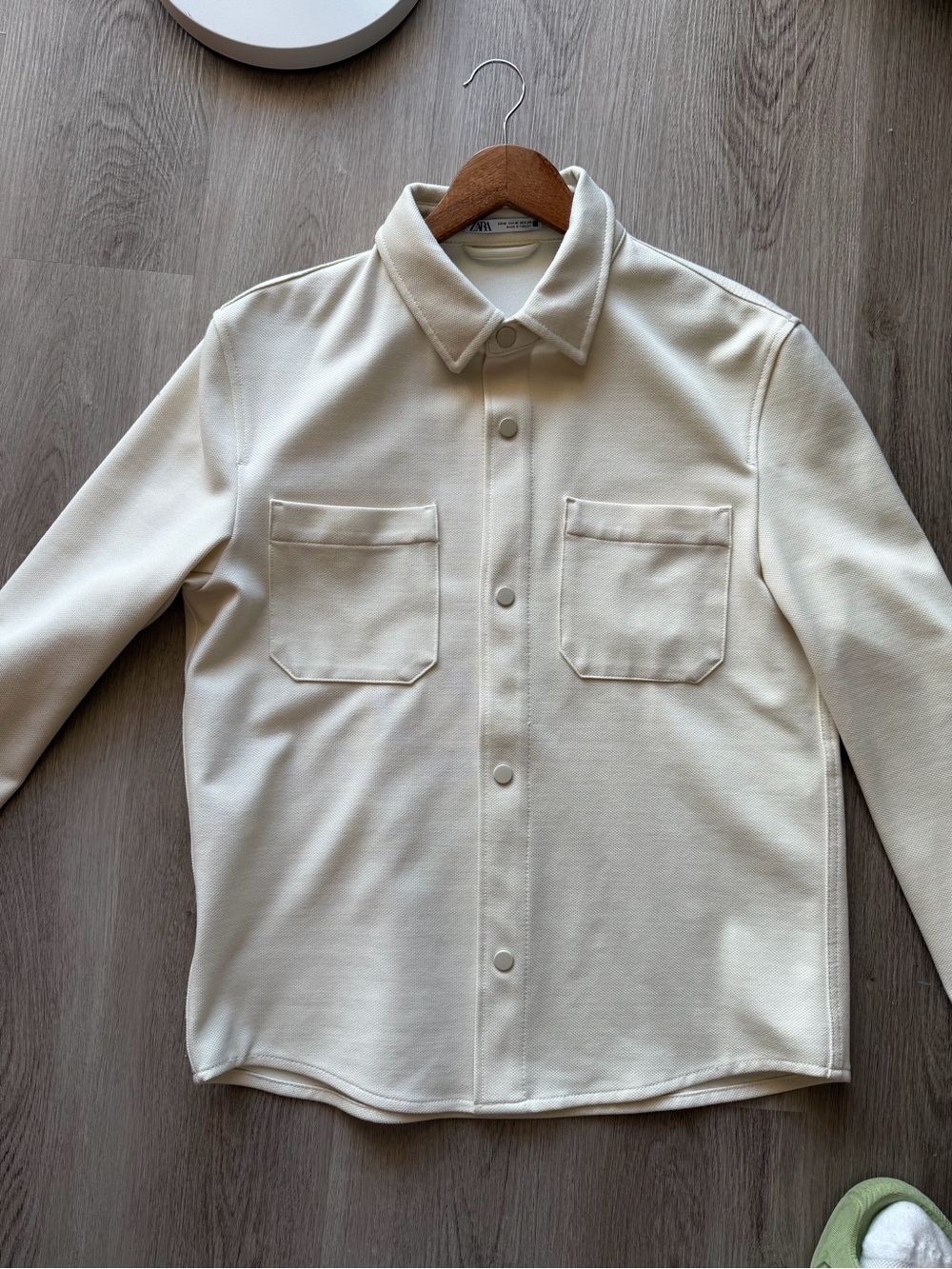 Zara Cream Casual Button-Down Shirt